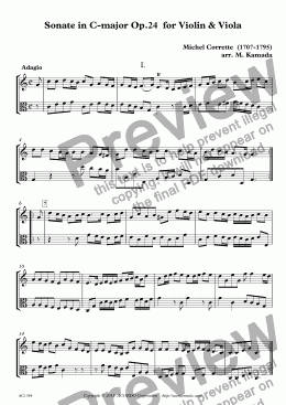 page one of Sonate in C-major Op.24 for Violin & Viola