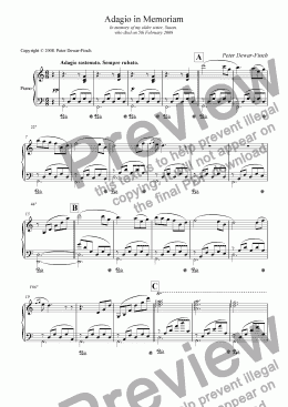 page one of Adagio in Memoriam for Piano