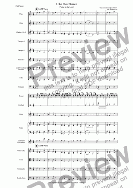 page one of Lobe Den Herren (Praise to the Lord) Full Orchestra or any combination