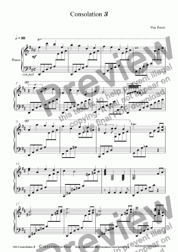 page one of Consolation  3  [Pete Peters]  Piano