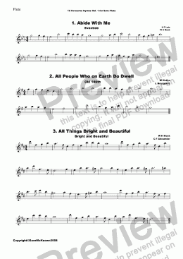 page one of  16 Favourite Hymns Vol.1 for Solo Flute and Piano
