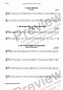 page one of  16 Favourite Hymns Vol.1 for Solo Trumpet and Piano