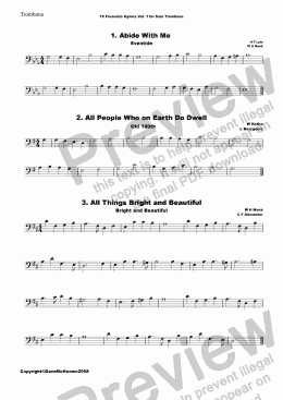page one of  16 Favourite Hymns Vol.1 for Solo Trombone and Piano