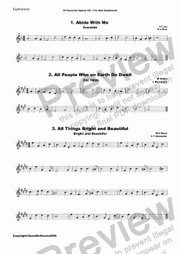 page one of  16 Favourite Hymns Vol.1 for Solo Euphonium and Piano