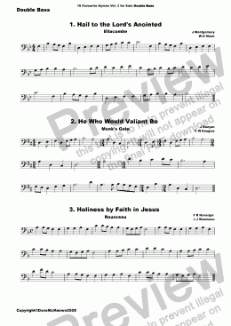 page one of  16 Favourite Hymns Vol.2 for Solo Double Bass and Piano