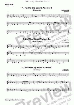 page one of  16 Favourite Hymns Vol.2 for Solo Horn in F and Piano