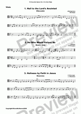 page one of  16 Favourite Hymns Vol.2 for Solo Viola and Piano