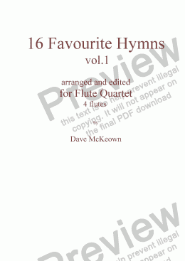 page one of  16 Favourite Hymns Vol.1 for Flute Quartet
