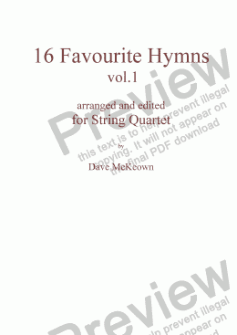 page one of  16 Favourite Hymns Vol.1 for String Quartet