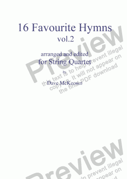 page one of  16 Favourite Hymns Vol.2 for String Quartet