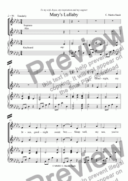 page one of Mary's Lullaby