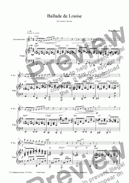 page one of Ballade de Louise [Flute or Rec]