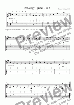page one of Doxology - guitars 3 & 4