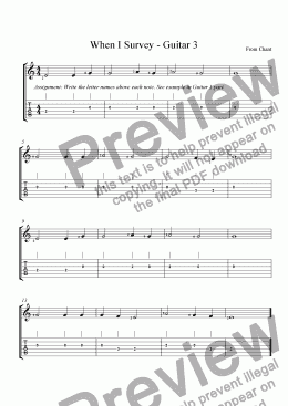 page one of When I Survey - Guitar 3