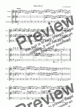 page one of Sammartini Trio No.2 for 2 Violin and Cello