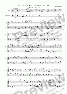 page one of DUET FOR FLUTE AND CELLO