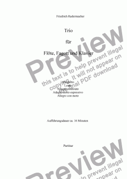 page one of Trio für Flöte, Fagott und Klavier