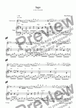 page one of Iago [Flute or Recorder]