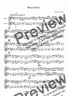 page one of Blues Duet for Flute