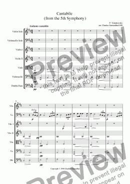 page one of 'Cantabile' from the 5th Symphony