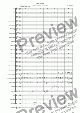 page one of Dem Bones - feature for trombone trio and band