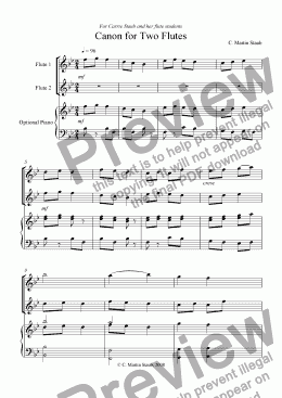 page one of Canon for Two Flutes