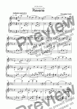 page one of Reverie for Violin & Piano