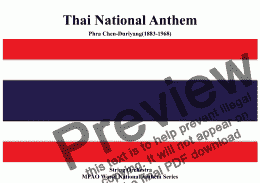 page one of Thai National Anthem for String Orchestra (MFAO World National Anthem Series)