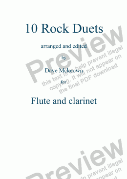page one of 10 Rock Duets for Flute and Clarinet