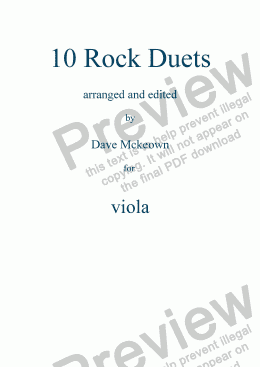 page one of 10 Rock Duets for Viola