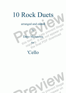 page one of 10 Rock Duets for Cello