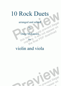 page one of 10 Rock Duets for Violin and Viola