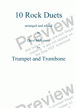 page one of 10 Rock Duets for Trumpet and Trombone