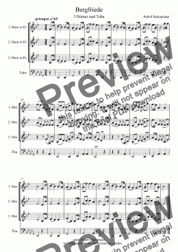 page one of Bergfriede ( 3 Hörner-Tuba)