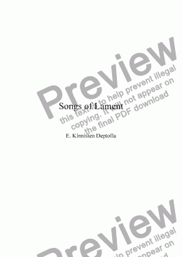 page one of Songs of Lament- Lament I
