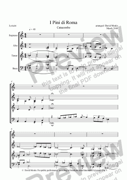 page one of Pines of Romes - Catacombs - SATB