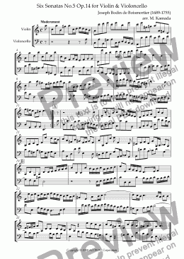 page one of Sonata (Duet) for Violin & Violoncello Op.14-5