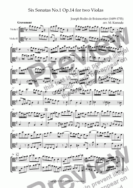 page one of Sonata (Duet) for Two Violas Op.14-1
