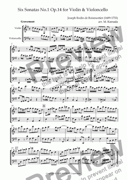 page one of Sonata (Duet) for Violin & Violoncello Op.14-1