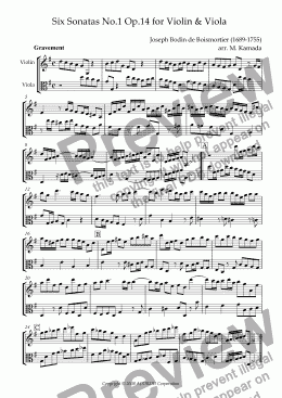 page one of Sonata (Duet) for Violin & Viola Op.14-1