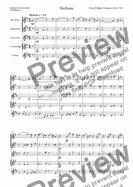 page one of Siciliana (Brass Quintet)