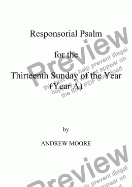 page one of Thirteenth Sunday of the Year - Year A