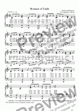 page one of Women of Faith (Hymn)