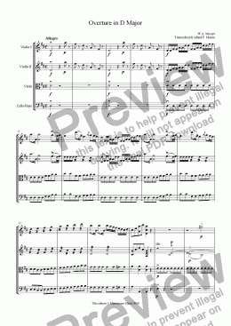 page one of Overture in D Major