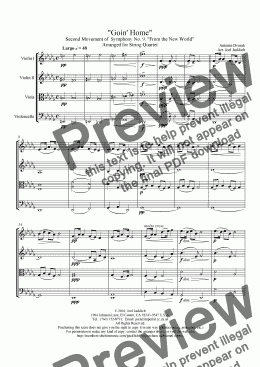 page one of "Goin’ Home" ("New World" Symphony, Mvt. II) ORIGINAL KEY Db