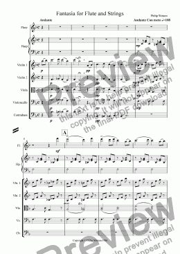 page one of Fantasia for Flute and Strings