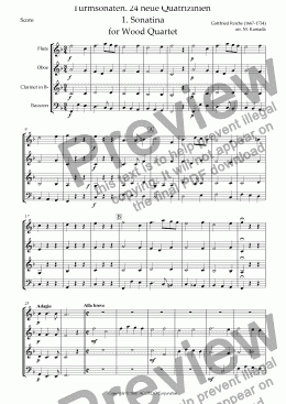 page one of Turmsonaten. 24 neue Quatrizinien 1. Sonatina for Wood Quartet