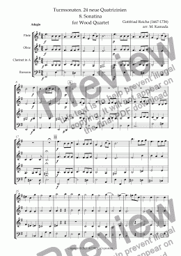 page one of Turmsonaten. 24 neue Quatrizinien 8. Sonatina for Wood Quartet
