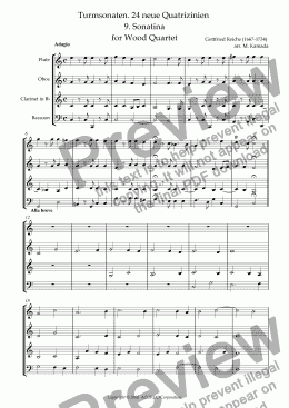 page one of Turmsonaten. 24 neue Quatrizinien 9. Sonatina for Wood Quartet