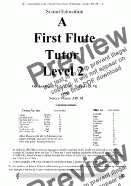 page one of A 1st Flute Tutor Level 2